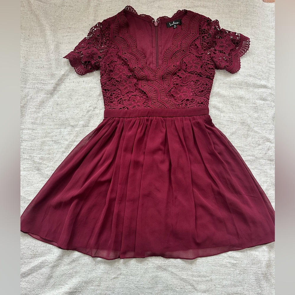 Burgundy Lace Dress